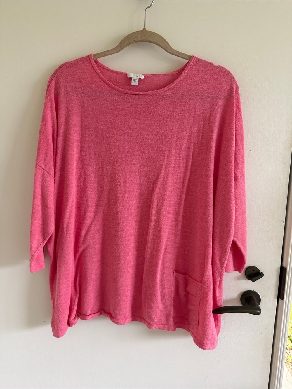 J. Jill linen blend Pink Lightweight Oversized Knit Top lagenlook summer
